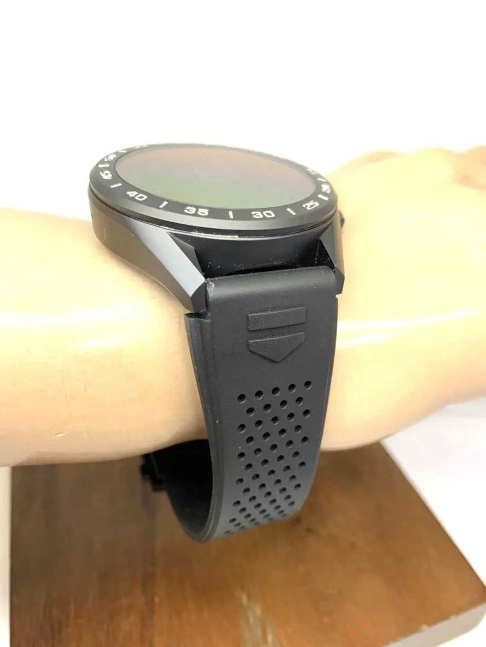Tag Heuer Black Digital Sport Watch with Green and Red Logo
